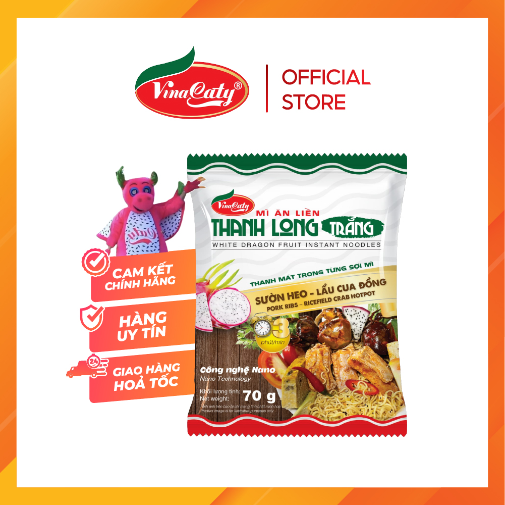 Mì Thanh Long Sườn Heo Lẩu Cua Đồng 70g (thùng)