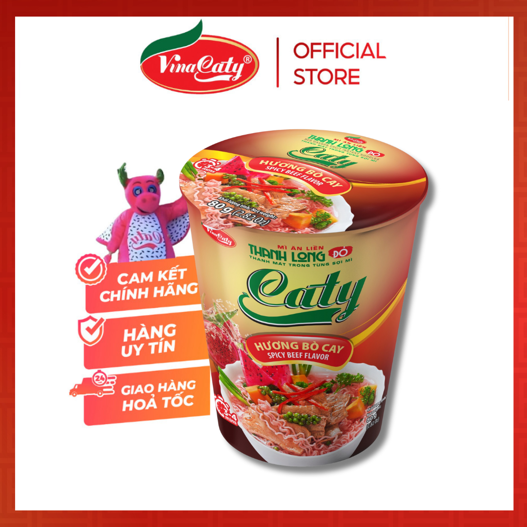 Mỳ Thanh Long ly vị Bò Cay 70g (thùng)