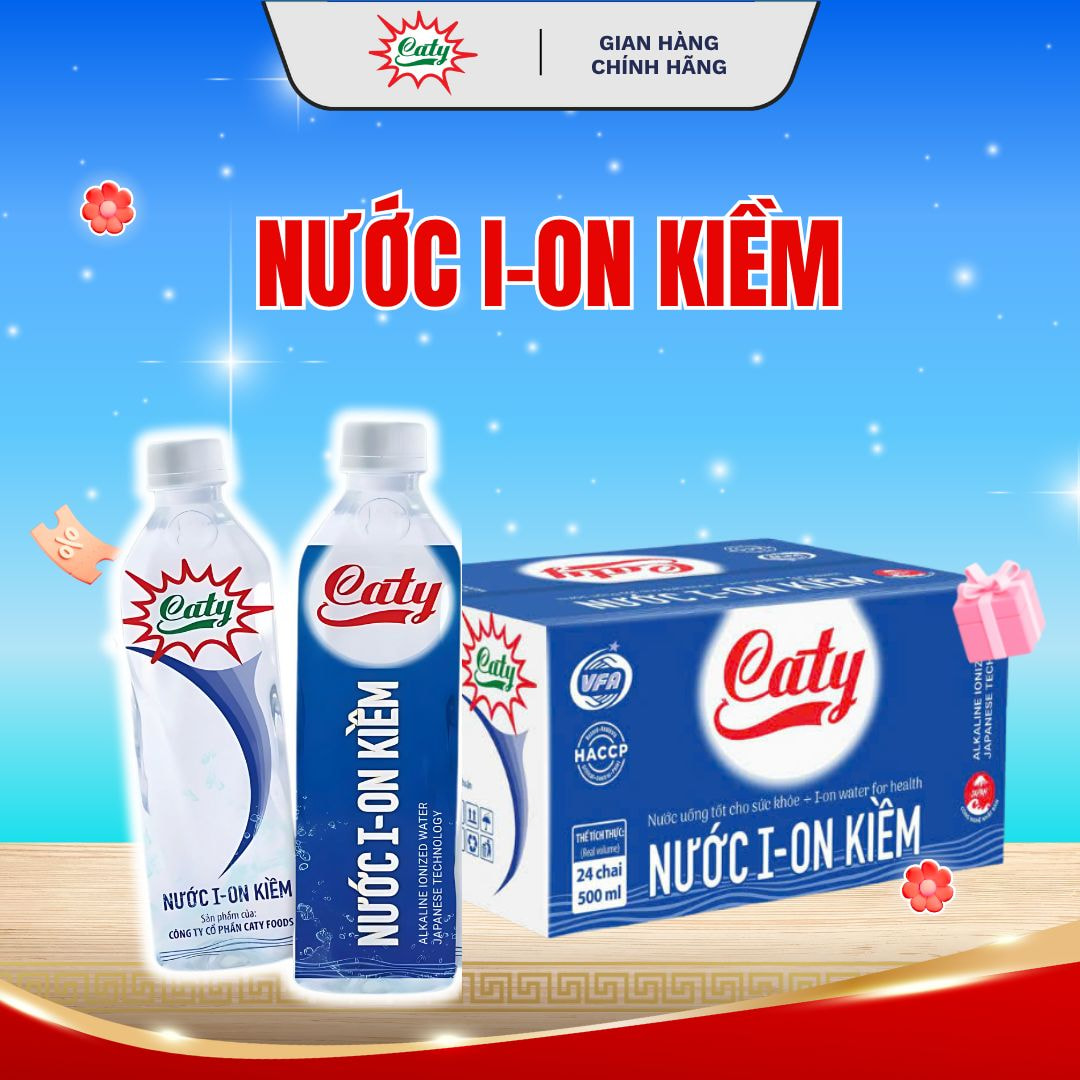 Nước ion kiềm Caty chai 500ml , độ pH 8.5 - 9.5